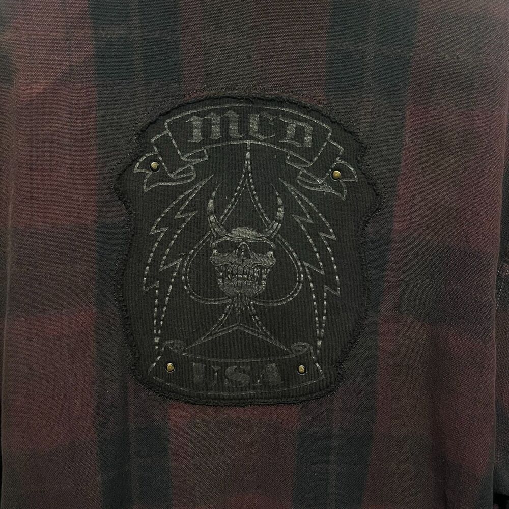 MCD More Core Division Vintage Y2K Grunge Skater Punk Plaid Hoodie Mens XL - Picture 8 of 10